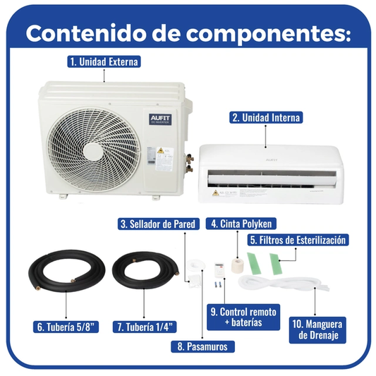 Minisplit WiFi Inverter SEER 17 2.5 TON (Frío y Calor)