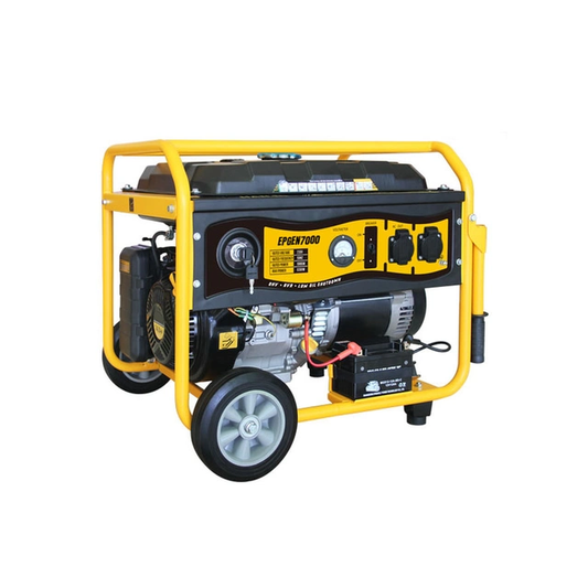 Generador a Gasolina Planta de Emergencia de 6.5KW, 220Vac 2 Fases, Jaula con Ruedas para Fácil Traslado y Encendido Electrónico