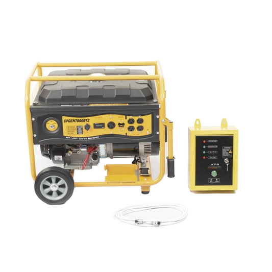 Generador a Gasolina Planta de Emergencia con Encendido Automático, 6.5KW, 220Vac 2 Fases, Jaula con Ruedas para Fácil Traslado