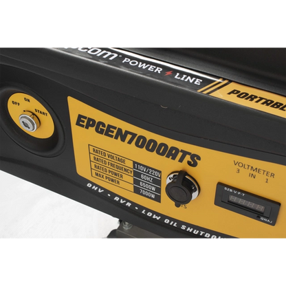 Generador a Gasolina Planta de Emergencia con Encendido Automático, 6.5KW, 220Vac 2 Fases, Jaula con Ruedas para Fácil Traslado