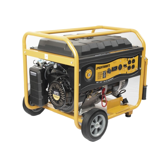 Generador a Gasolina Planta de Emergencia con Encendido Automático, 6.5KW, 220Vac 2 Fases, Jaula con Ruedas para Fácil Traslado