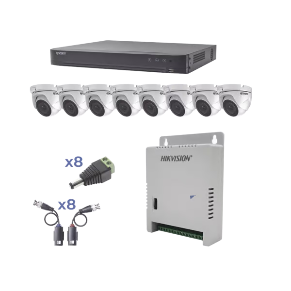 KIT TurboHD 1080p DVR 8 Canales 8 Cámaras Eyeball (exterior 2.8 mm)
