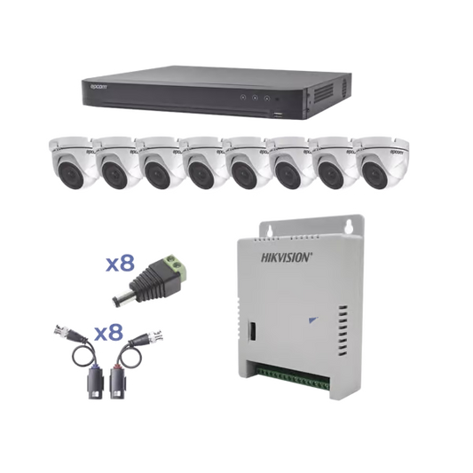 KIT TurboHD 1080p DVR 8 Canales 8 Cámaras Eyeball (exterior 2.8 mm)